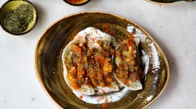 Afghan <em>aushak</em> (dumplings) from Lapis, a restaurant in Washington, D.C., run by the Popal family