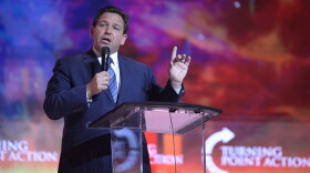 Florida Gov. Ron DeSantis addresses attendees during the Turning Point USA Student Action Summit on July 22, 2022, in Tampa.
