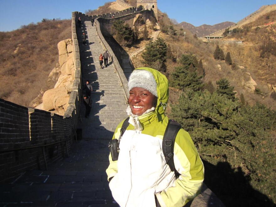 Ebony at the Great Wall of China