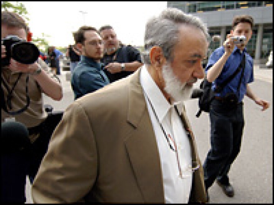 Mohammed Abdelhaleem, the father of suspect Shareef Abdelhaleem, arrives at the courthouse in Brampton, Ontario, Canada.