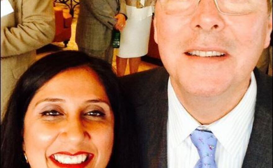 Nisha Desai took a selfie with Jeb Bush, "hopefully the next US President!" her husband, Prashant, <a href="https://twitter.com/orthopdd/status/618903879581859841" target="_blank">tweeted</a>.