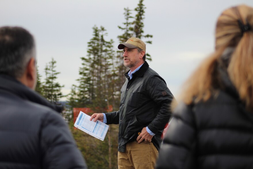 Matt Kissinger talks to a group about Cook Inlet during an Alaska LNG Project event on Monday, May 18, 2026 in Nikiski, Alaska.