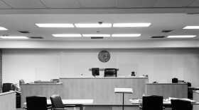 A near-empty courtroom in New Hanover County.