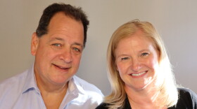 Partners Robert Conk and Jennifer Fallon talk through the StoryCorps Mobile Tour visit to Fort Myers in Feb. 2024.