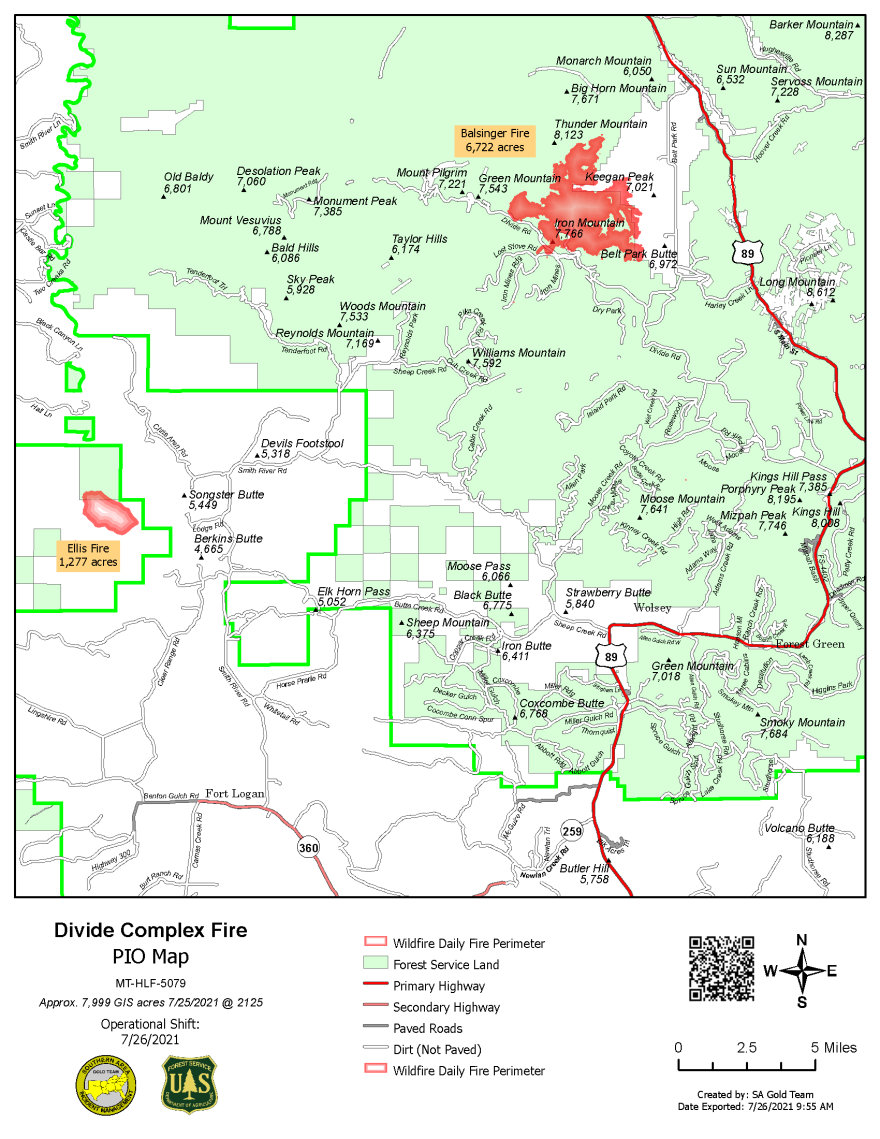 Balsinger fire map 07-26-21