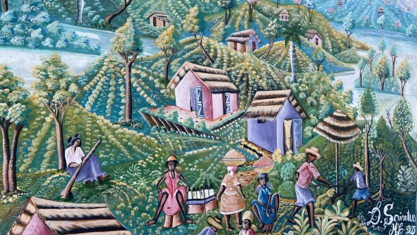 A painting outside of Konbit Neg Lakay in Spring Valley, NY. 