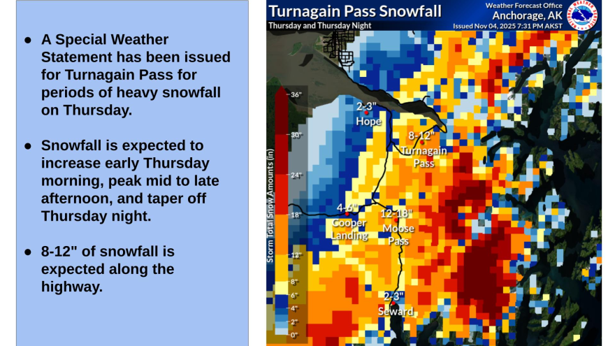 A National Weather Service graphic summarizes a special weather statement issued by the agency on Wednesday, Nov. 5, 2025.