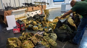 Weapons that Cuban authorities say were recovered from a speedboat in Cuban waters 