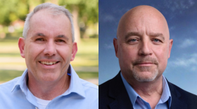 Indiana Senate District 26 candidates from left to right: Incumbent Republican Scott Alexander and Democrat Andrew Dale.