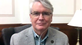 Bloomington Mayor John Hamilton during Tuesday's Zoom call.