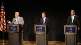 From left, Oz Griebel, Ned Lamont and Bob Stefanowski.