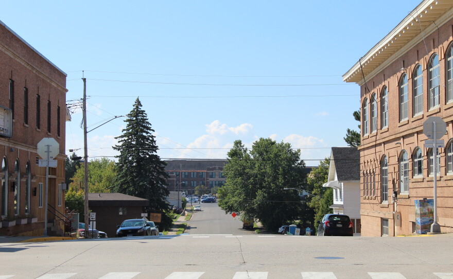 The Chisholm School can be seen from the heart of downtown. Photographed on Aug. 27, 2026.