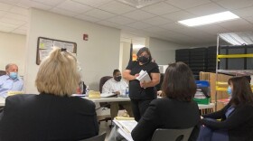 Union County Board of Elections starting to review and count absentee mail-in ballots during the pre-canvass meeting.