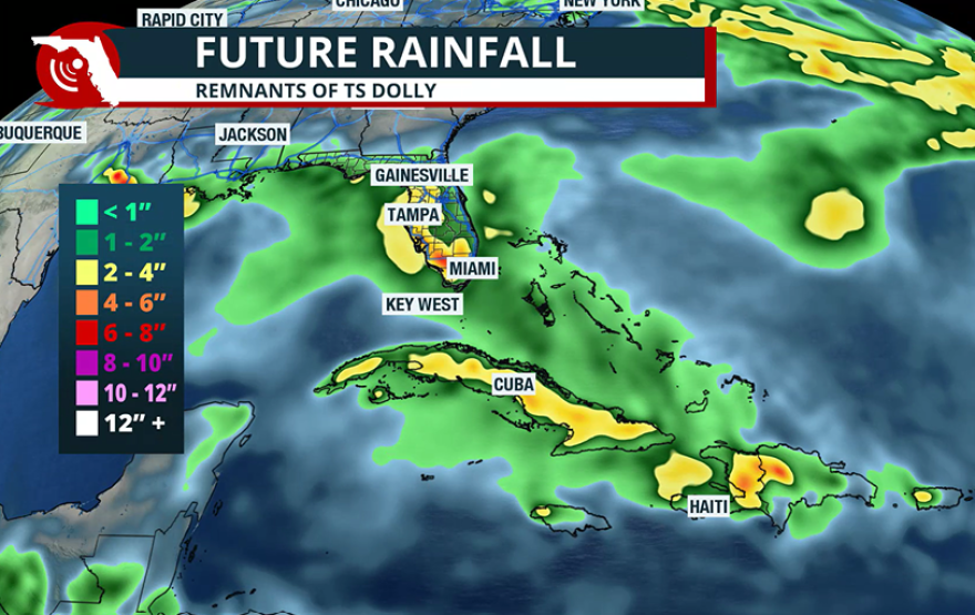 Map showing future rainfall over the next 5 days.