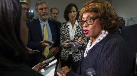 FILE - In this Aug. 13, 2015 file photo, Rep. Corrine Brown, D-Fla. talks with the press in Tallahassee, Fla. Brown has been indicted after a federal investigation into a fraudulent charity with ties to the congresswoman. (AP Photo/Mark Wallheiser, File)