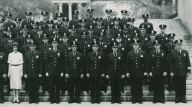 Joseph Burden (third row, third from right) with his graduating class at Washington, D.C.'s Metropolitan Police Department training academy in 1960. Every officer on the force was required to work the day of the March on Washington.
