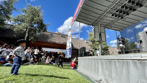 A pint-sized attendee watches an Aspen Santa Fe Ballet Folklorico performance during a celebration of Latine arts and culture at Anderson Ranch Arts Center in Snowmass Village on Sept. 17, 2022. The “Festival del Rancho” returns in 2023 with music, food, dancing and other activities.