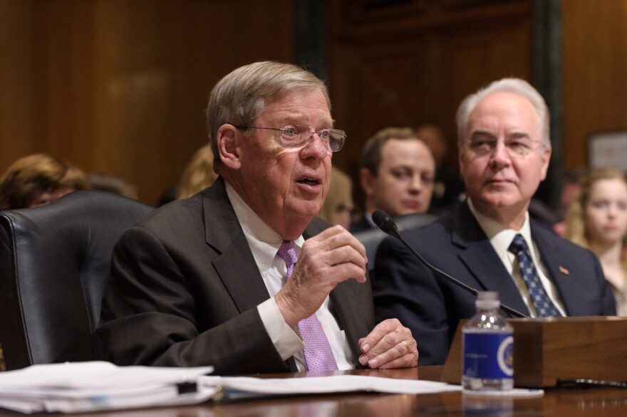 US Senator Johnny Isakson at a senate hearing. The Republican senator from Georgia introduced a bill to fund "mass violence" research. 