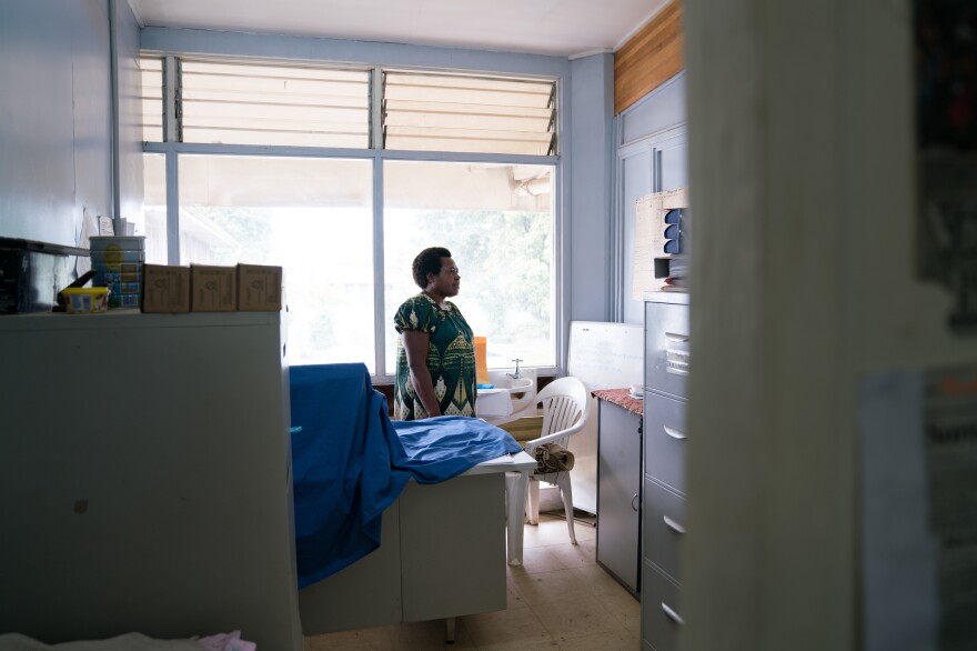 Ato Boropi stands in her office in Goroka. Boropi is the co-founder of the Kafe Urban Settlers Women's Association, a human rights organization that often deals with sorcery-related issues in the Eastern Highlands Province.