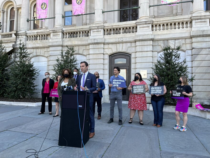 Councilmembers Zeke Cohen and Phylicia Porter introduce the Resolution for Reproductive Rights at Baltimore City Hall