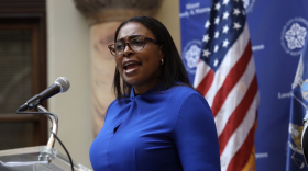 Rochester Mayor Lovely Warren addresses reporters during a City Hall news conference on Sept. 3, 2020.