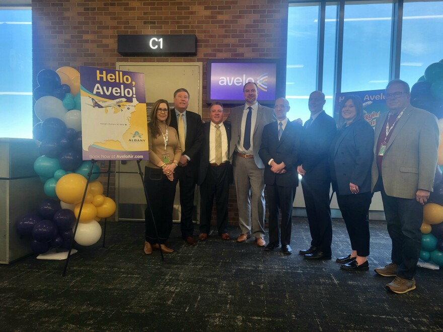 Albany International Airport and Avelo Airlines officials announce a new Albany-Raleigh flight February 15th, 2024.