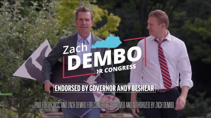 Gov. Andy Beshear appears briefly in Zach Dembo and the DCCC's new campaign ad comparing Ralph Alvarado to former Gov. Matt Bevin.