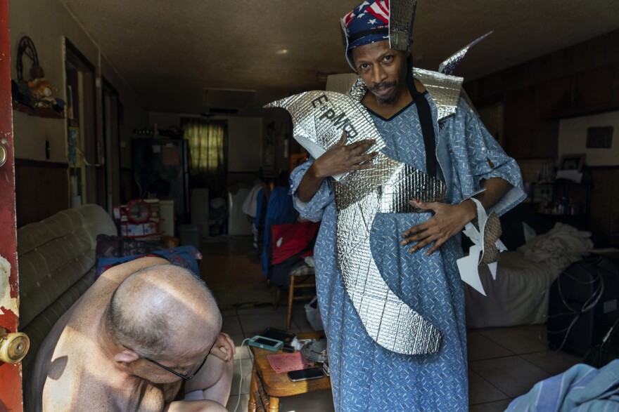 Eugene Richards titled this photograph of Timothy Way "the real me." In <em>the day i was born </em>Way says, "In every community they do things tradition-wise, use religion to cover up all the heartaches, the slavery and poverty that they went through. And the church makes them, the Black community, reject homosexuality, what they feel God says is sin."