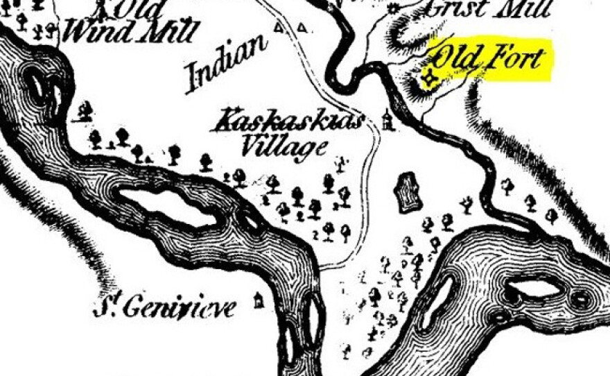 Map of Kaskaskia and the Ste. Genevieve area 1778
