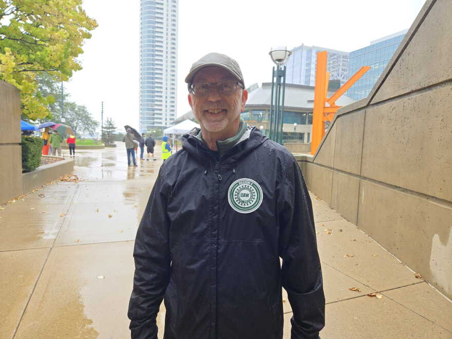 John Drew, Vice Chair of the UAW Wisconsin State CAP Council and Vice President of UAW Local 72, spoke about the historical effects of trade policies from both the right and left in Wisconsin.