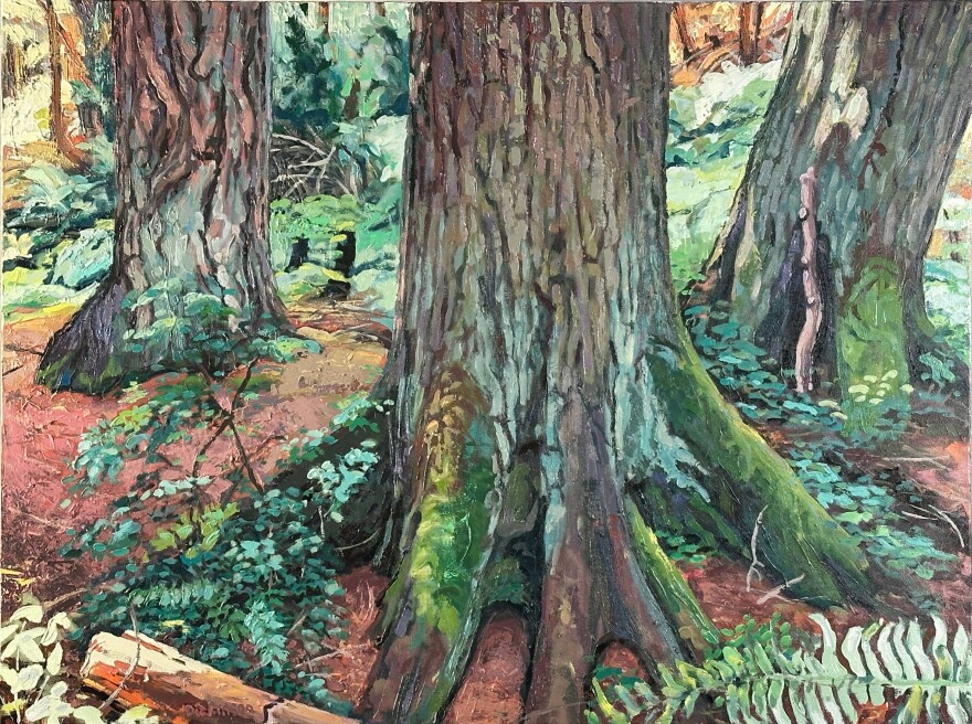 David Dickinson, "Ancient Trio," oil on canvas