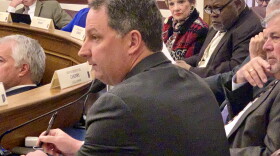 House Ways and Means Co-Chair Rep. Todd Huston (R-Fishers) listens to discussion of the gaming bill.