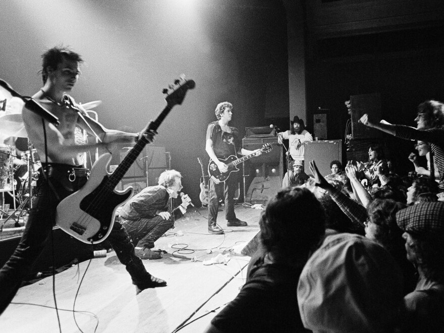 English punk rock group "Sex Pistols" perform, Jan. 7, 1978 in Memphis, Tenn., during the second stop of their U.S. tour.