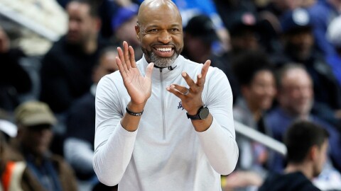 Former Orlando Magic head coach Jamahl Mosley, shown during a playoff game against the Detroit Pistons, has been named head coach of the New Orleans Pelicans.