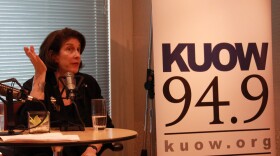 NPR political correspondent Mara Liasson speaking at KUOW studios on March 31, 2016.