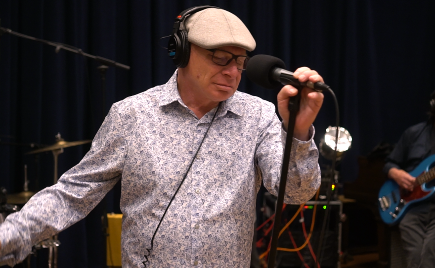 Blind Eye Willis Band performing live in WNIJ's Studio A