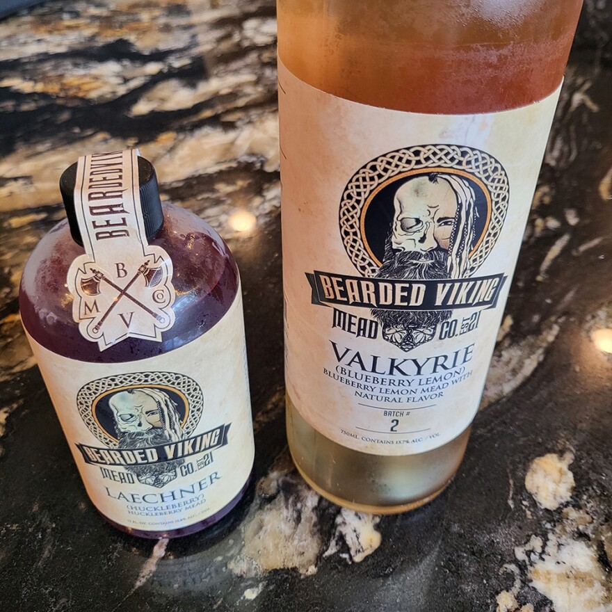 Laechner, meaning “healer,” is a mead made with huckleberries, while Valkyrie combines the flavors of blueberries and lemons.