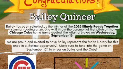 Bailey Quincer was selected as the winner of the 2026 Illinois Reads Together initiative.