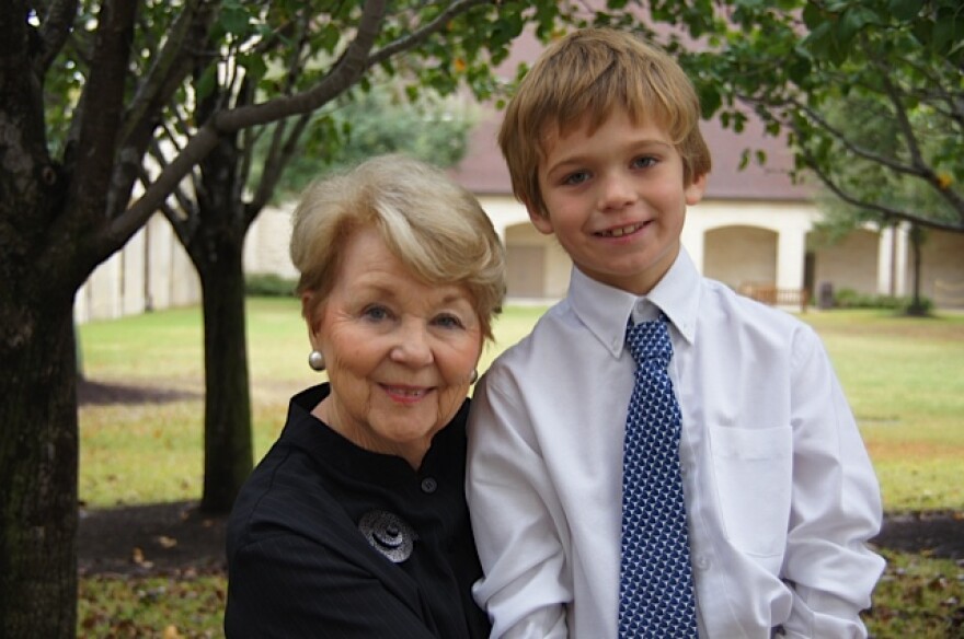 Mrs. Arnold with her grandson, Owen McCabe