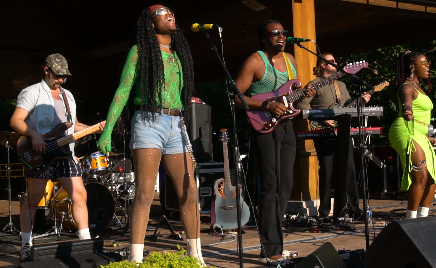 Sinkane performing live at Anderson Japanese Gardens