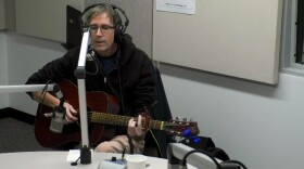 Musician Henning Olenbusch plays live music for The Fabulous 413 before he performs at First Night Northampton.