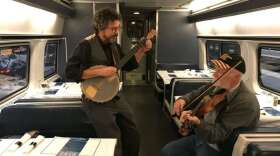 Paul Draper (l) and Mike Jarboe are a couple of the passengers Tamara Lush has interviewed for her Tales From A Train series. Photo: Tamara Lush, AP