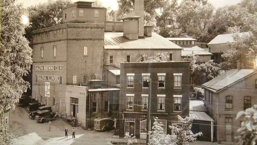 The Galena Brewing Company in Galena, Illinois. Notice the Red Stripe logo on the wall under the company name.