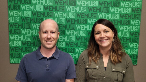 Avalon Housing interim co-executive directors Scott Ellis and Molly Smith at the Timko Broadcast Center.
