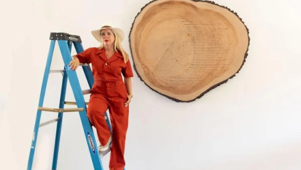 Artist Tiffany Shlain’s “Dendrofemonology: A Feminist History of Tree Ring” is featured at the National Women’s Hall of Fame in Seneca Falls until August.