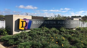 District 87 sign outside Bloomington Junior High School.