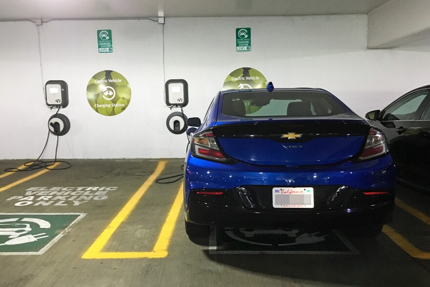 Chevy Volt at charging station