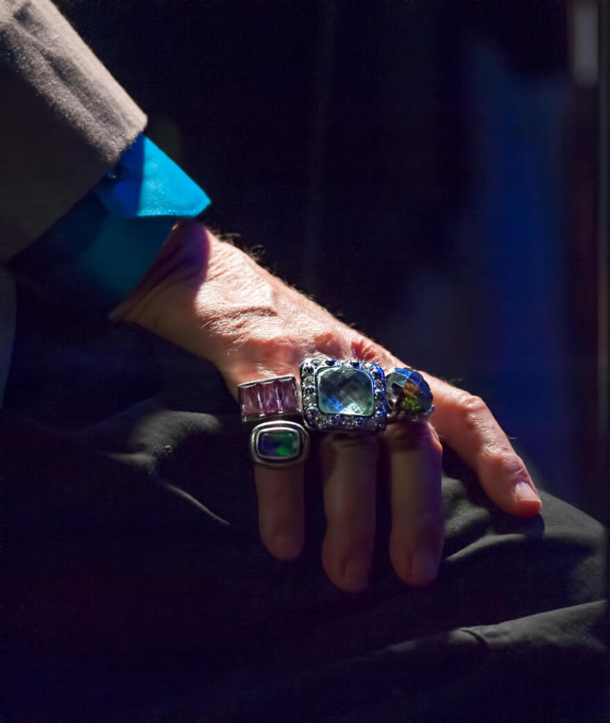 Mark Murphy’s rings; photo taken at the 80th birthday celebration, Mark Murphy: A Life in Song, Blue Note, NYC, May 22, 2012.