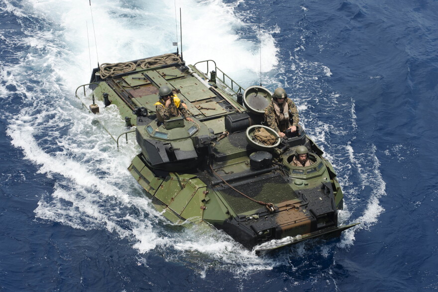 An amphibious assault vehicle assigned to the 31st Marine Expeditionary Unit in 2015 .