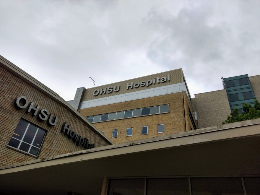 The Oregon Health & Science University hospital is pictured. A landmark 2017 Oregon law that limited how much certain hospitals in the state can bill state employees health care plans is working as intended, according to a new study.